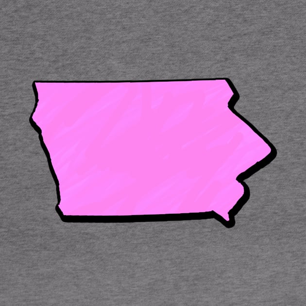 Pink Iowa Outline by Mookle